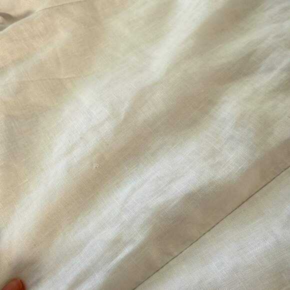 DISSH 100% Linen White Mini Dress Beach Long Sleeve AU 10 = US 6 - Picture 4 of 10